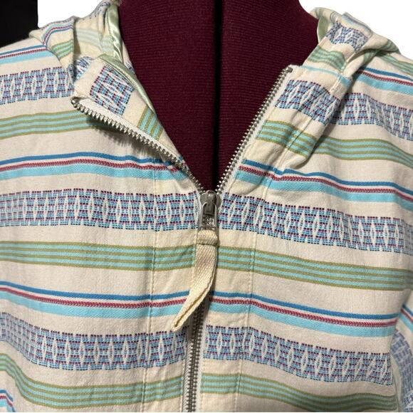 ANTHROPOLOGIE Striped Zip Long Sleeve Hoodie Stretch Jacket EUC Small Medium - Picture 6 of 12